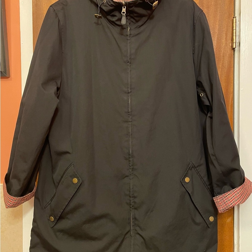 Lauren Ralph Lauren Reversible Women Checkered/Black Hooded Jacket /Medium